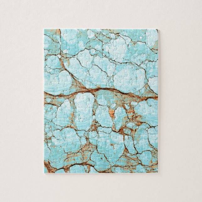 Rusty Cracked Turquoise Jigsaw Puzzle (Vertical)
