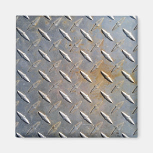 Rusty Diamond Plate Steel Magnet