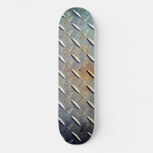 Rusty Diamond Plate Steel Skateboard