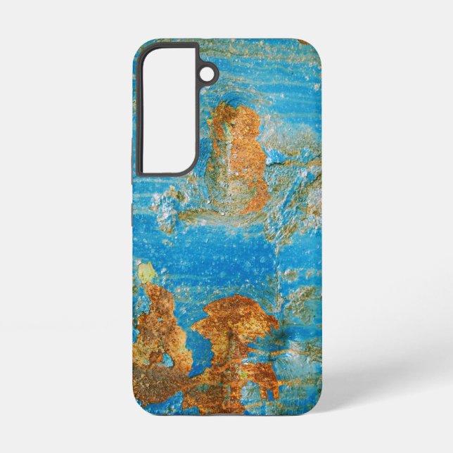 Rusty Distressed Blue Metal Samsung Galaxy S22 Case (Back)