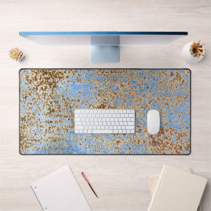 Rusty Distressed Grunge Blue Paint Urban Abstract Desk Mat