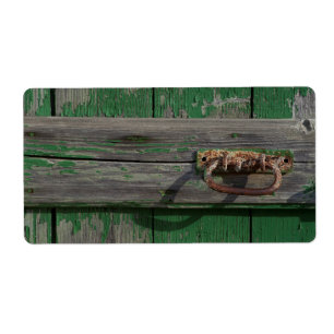 Rusty Door Handle On Green Door