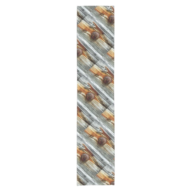 rusty driftwood diagonal dock boards short table runner (Front)