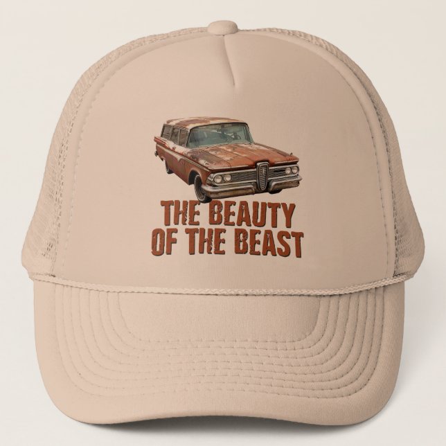 Rusty Edsel station wagon Trucker Hat (Front)
