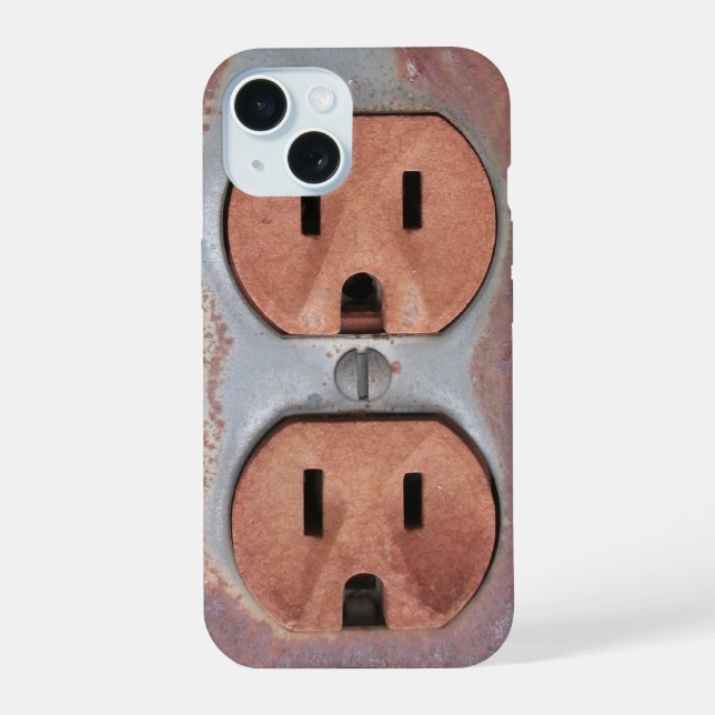 Rusty Electrical Outlet iPhone 15 Case (Back)