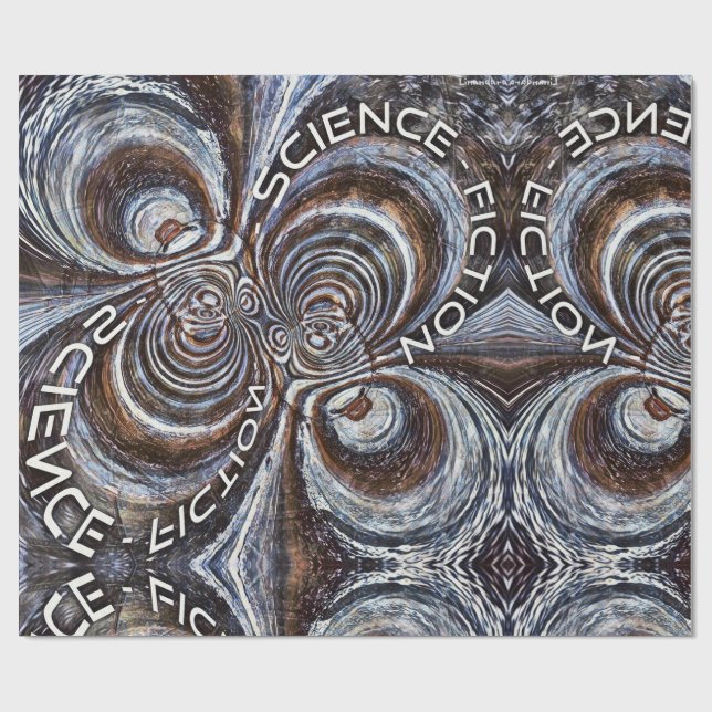 Rusty Fractal Science Fiction Wrapping Paper (Flat)