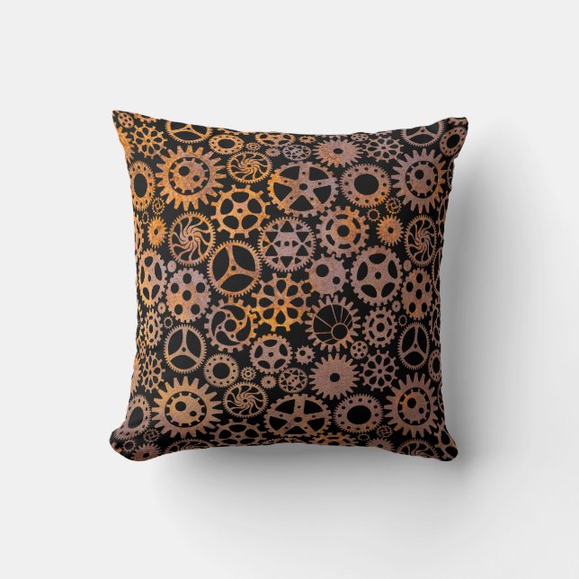 Rusty Gears Steampunk Cushion (Front)