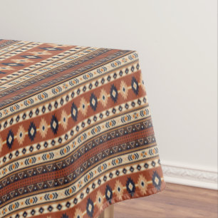 Rusty Geometric Boho Print Tablecloth