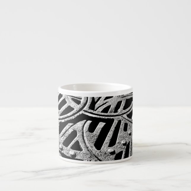 Rusty Grate in Grey Espresso Cup (Front)