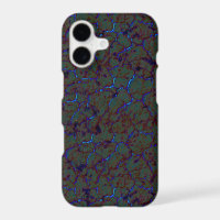 Rusty green crackle with flashy blue strokes