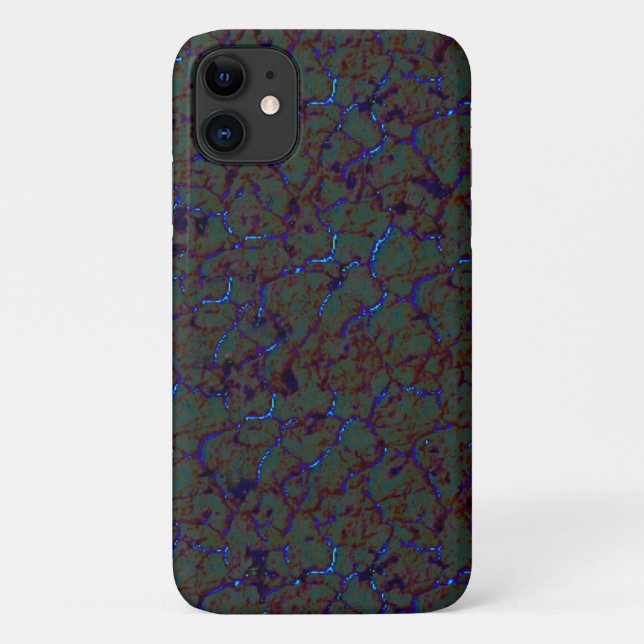 Rusty green crackle with flashy blue strokes Case-Mate iPhone case (Back)