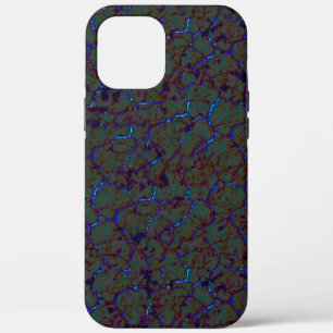 Rusty green crackle with flashy blue strokes iPhone 12 pro max case
