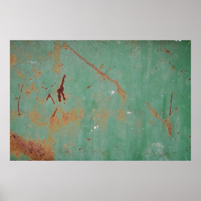 Rusty green weathered textured metal urban panel t poster (Front)