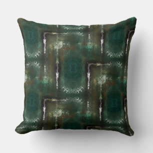 Rusty greenish flowery marked by occluded pipes cushion