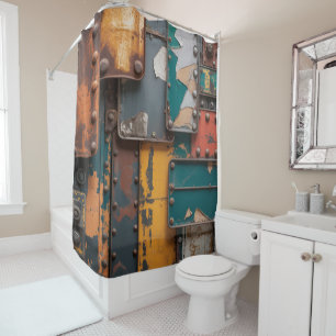 Rusty Grunge Metal Shower Curtain