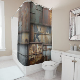 Rusty Grunge Metal Shower Curtain