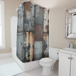 Rusty Grunge Metal Shower Curtain