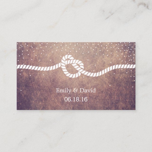 Rusty Grunge Tying the Knot Wedding Website Insert (Front)