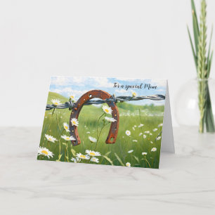 Rusty Horseshoe For Mum's Birthday Card