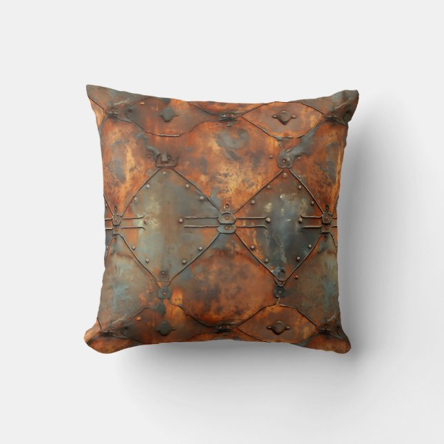 Rusty Iron Throw Pillow (Front)
