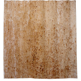 Rusty iron wall, texture detail. shower curtain
