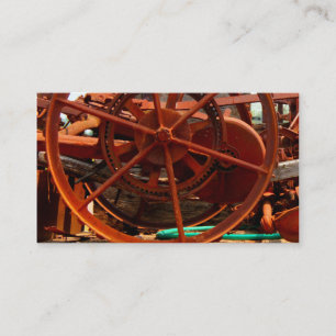 Rusty junk metal farm equipment steampunk machines business card