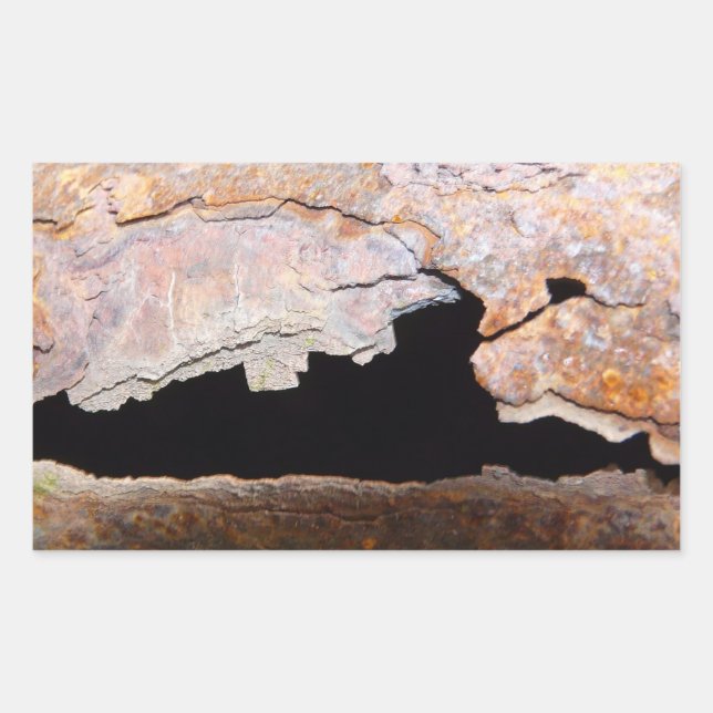 Rusty Junk Pipe Textured Rust Rectangular Sticker (Front)