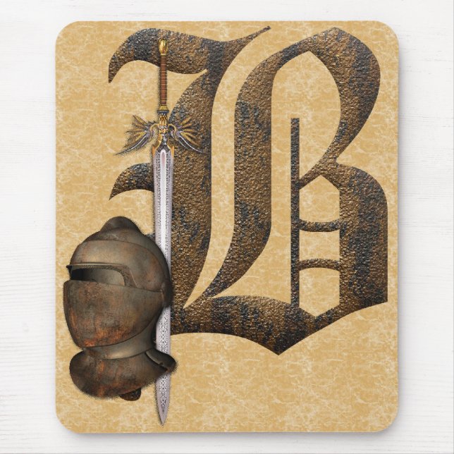 Rusty Knights Initial B Mouse Pad (Front)