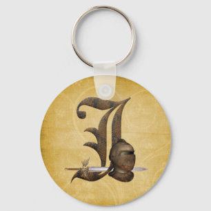 Rusty Knights Initial J Key Ring
