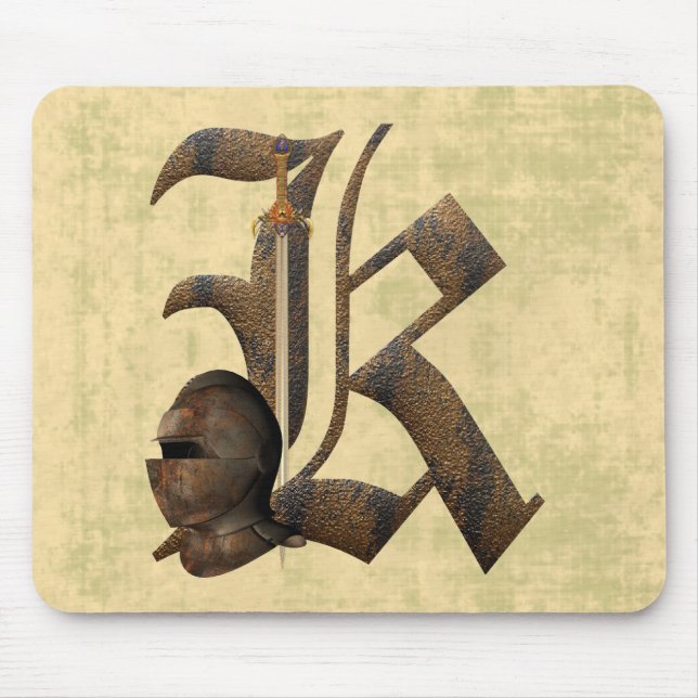 Rusty Knights Initial K Mouse Pad (Front)