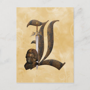 Rusty Knights Initial L Postcard