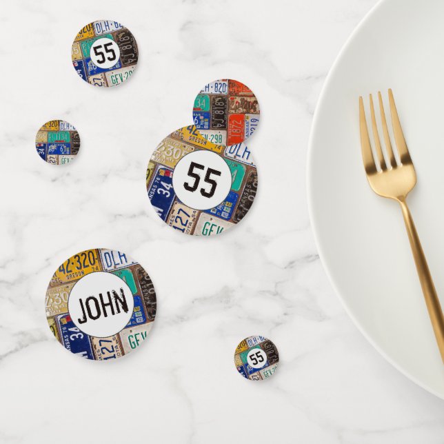 Rusty License Plate 55th Birthday  Confetti (Group)