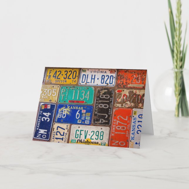 Rusty License Plate Card (Front)