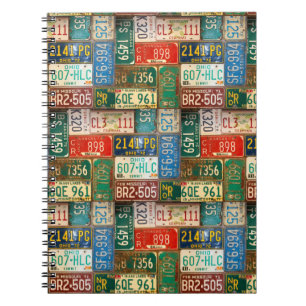 Rusty License Plate Collection  Notebook