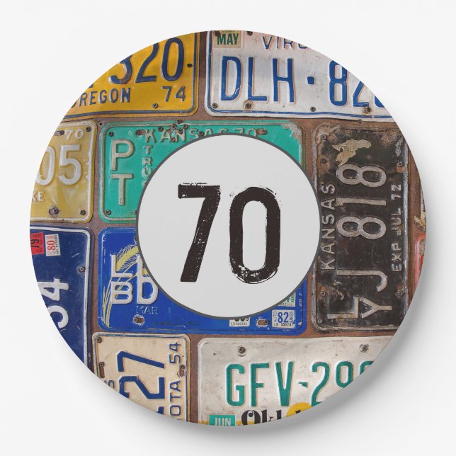 Rusty License Plates 70th Birthday (Front)