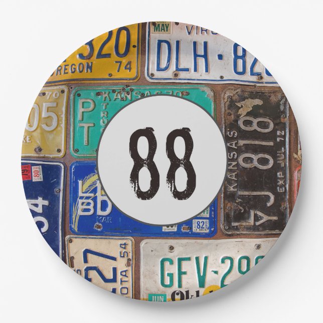 Rusty License Plates 88th Birthday (Front)