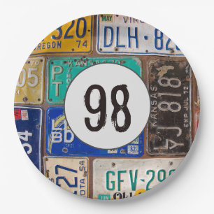 Rusty License Plates 98th Birthday