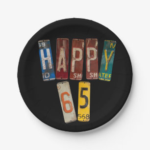 rusty license plates for 65th birthday