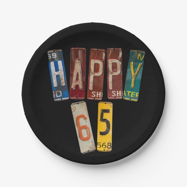 rusty license plates for 65th birthday (Front)