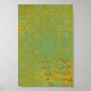 Rusty LIme Green Pattern Background Poster