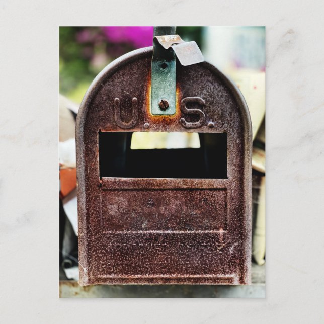 Rusty Mailbox Portrait  Postcard (Front)