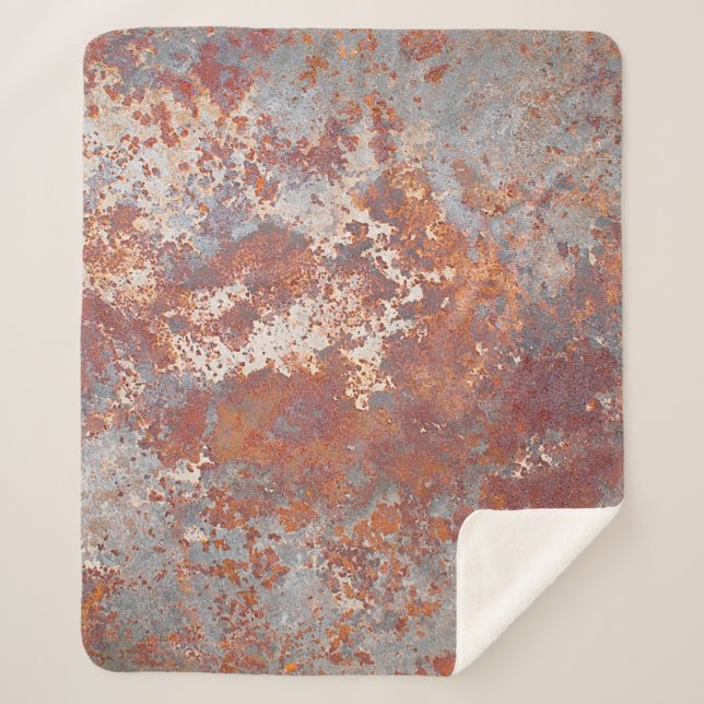 Rusty metal background sherpa blanket (Front)