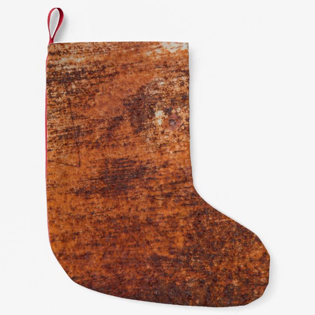 Rusty metal background small christmas stocking (Front)