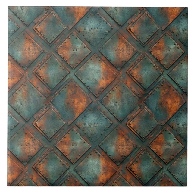 Rusty Metal Ceramic Tile (Front)