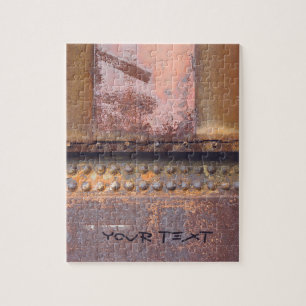 Rusty metal customisable jigsaw puzzle