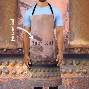 Rusty metal customizable apron