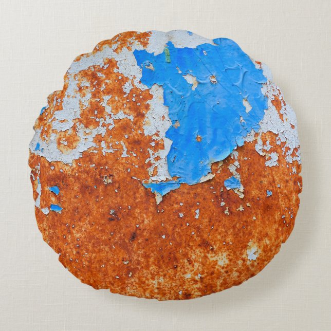 Rusty Metal: Grunge Textures Pattern Round Cushion (Front)
