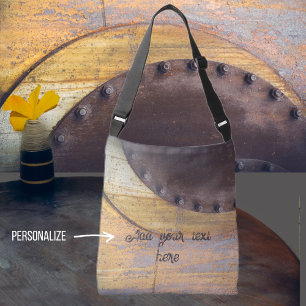 Rusty metal object crossbody bag