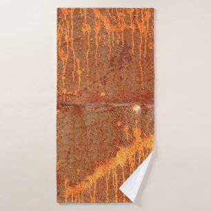 rusty metal panel texture background bath towel