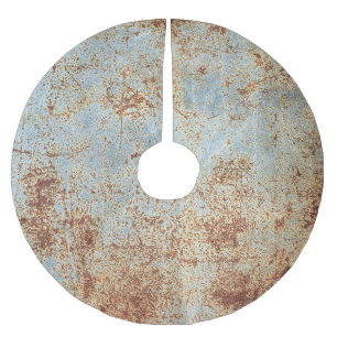 Rusty metal panel, textured background brushed polyester tree skirt
